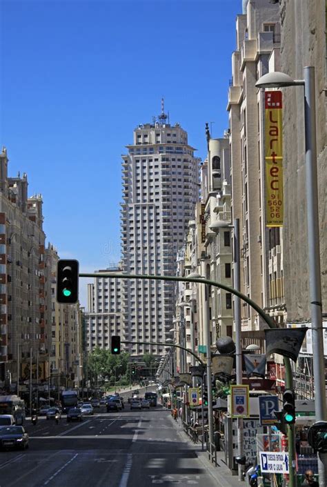 View of the Architecture of Gran Via Street in Madrid, Spain Editorial ...