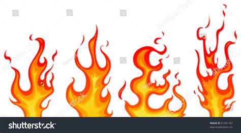 Set Of Vector Flames - 51381187 : Shutterstock