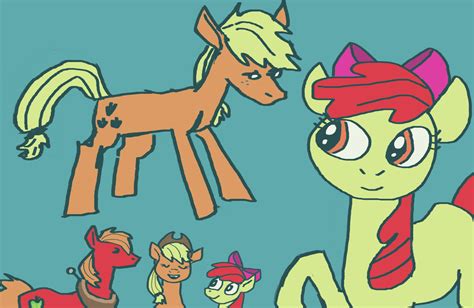 3250131 Safe Artistnecromarecy Apple Bloom Applejack Big