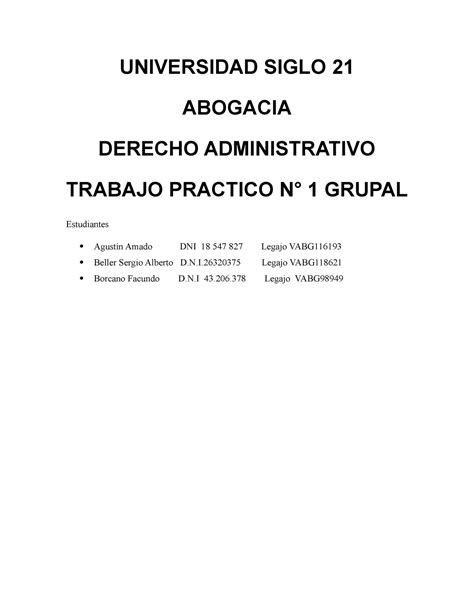 TP N 1 Der Administrativo 1 Actuallll UNIVERSIDAD SIGLO 21