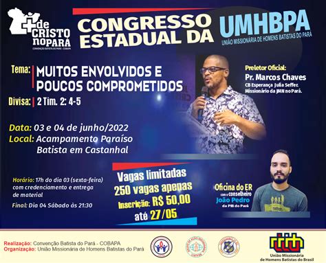 Congresso Da Umhb Pa Inscri O Aberta Cobapa Conven O Batista Do