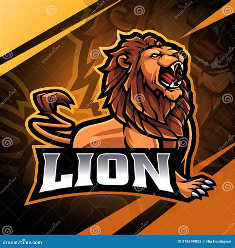 Lion Esport Mascot Logo Design Stock Vector Illustration Of Logo