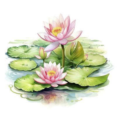 Water Lily Drawing Stock Photos, Images and Backgrounds for Free Download