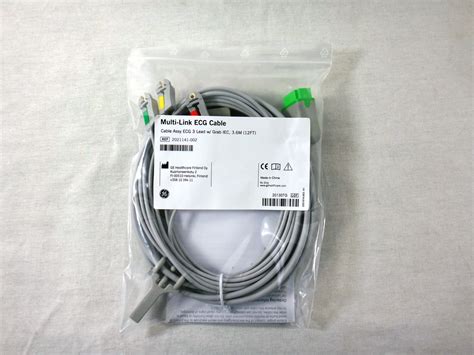 Multi Link Ecg Cable Cable Assy Ecg 3 Lead W Grabber Jaken Medical Inc