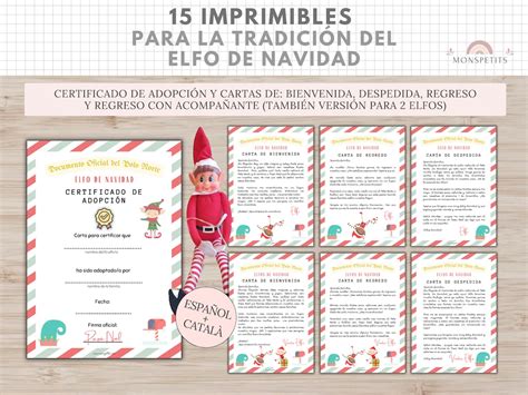 Kit 15 Imprimibles Elfo Navidad Tradicion Navideña Actividades Carta