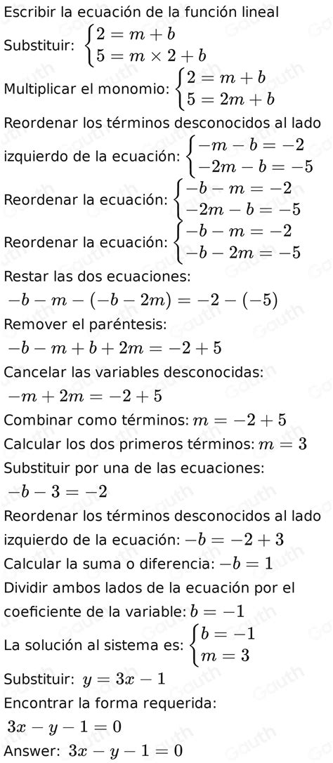 Solved Escribe Todas Las Formas Posibles De La Ecuaci N De La Recta Y