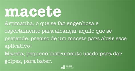 Macete - Dicionário Online de Português