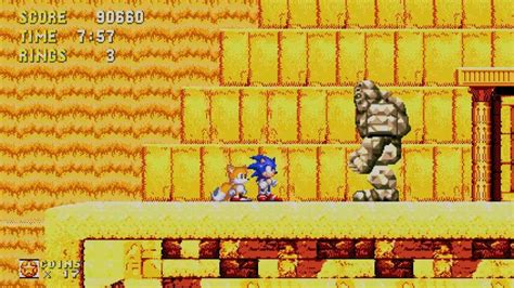 Sonic Knuckles Sandopolis Zone Act 1 Boss Fight YouTube