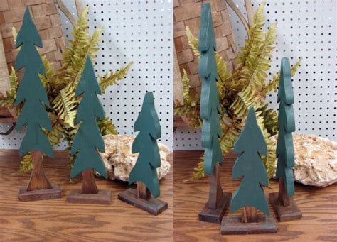 Set/3 Rustic Country Pine Skinny Wood Trees - Moose-R-Us.Com Log Cabin ...