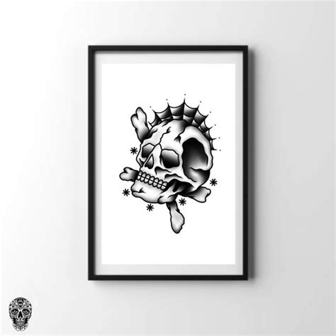 Skull And Crossbones Tattoo Stencil