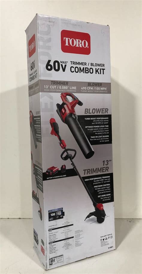 Toro 51881 60v Max Cordless String Trimmer And Leaf Blower Kit W Battery Charger Ebay