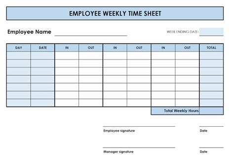 5 Printable Pdf Weekly Timesheet Templates Printable Timeshee – NBKomputer