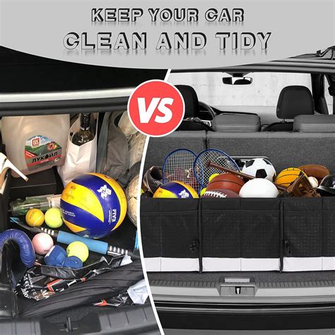 Simniam Large Car Trunk Organizer – with 5 Compartments Trunk ...