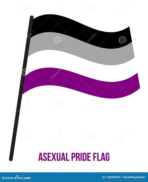 Asexual Pride Flag Waving Vector Illustration Designed With Correct