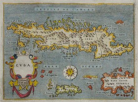 Porcacchi Map Of Cuba Michael Jennings Antique Maps And Prints