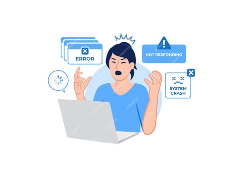 Premium Vector | Stressed angry woman screaming at computer frustrated