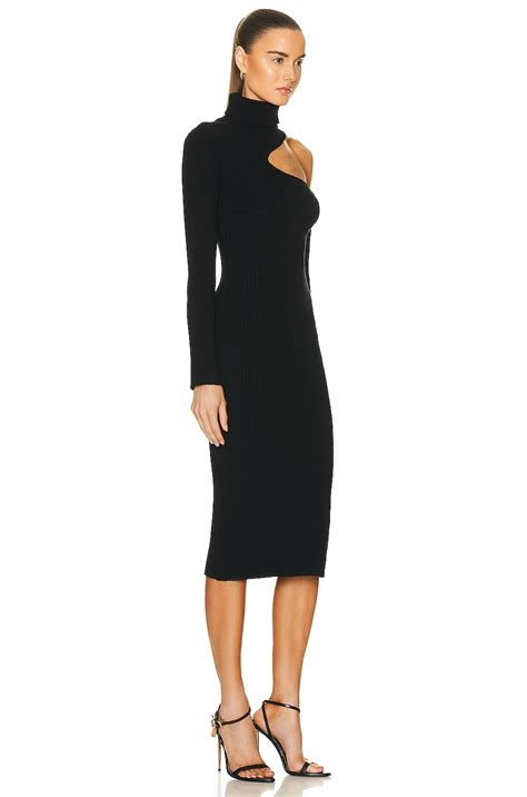 Tom Ford Rib Midi Dress In Black Fwrd