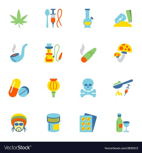 Drugs Icons Flat Royalty Free Vector Image - VectorStock