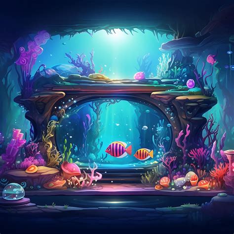 Premium Ai Image Underwater Kingdom Pop Up Ui Merfolk Realm Themed