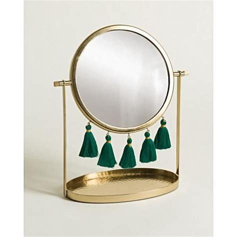 Tasseled Gold Dressing Table Mirror Oliver Bonas