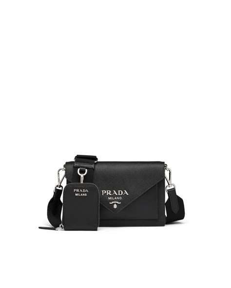 Prada Saffiano Leather Mini Envelope Bag In Black Lyst