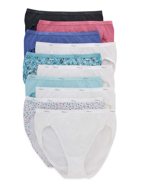 Hanes Womens Breathable Hi Cut Cotton Underwear 10 Pack Sizes 6 M