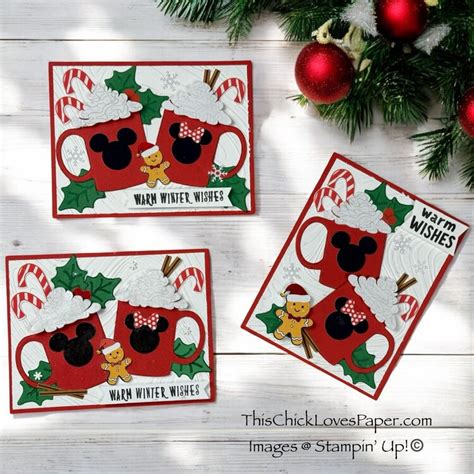 How To Create Mickey And Minnie Hot Cocoa Christmas Cards A Disney Inspired Holiday Craft