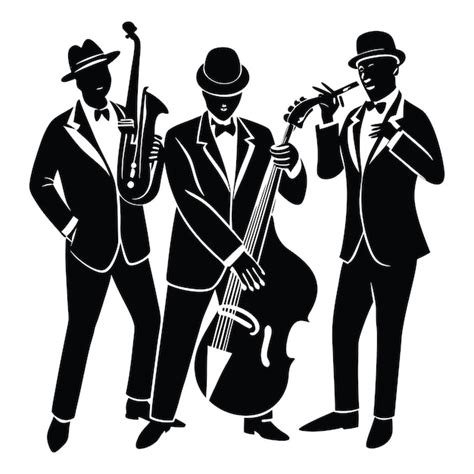 jazz band trio svg premium ai generated vector