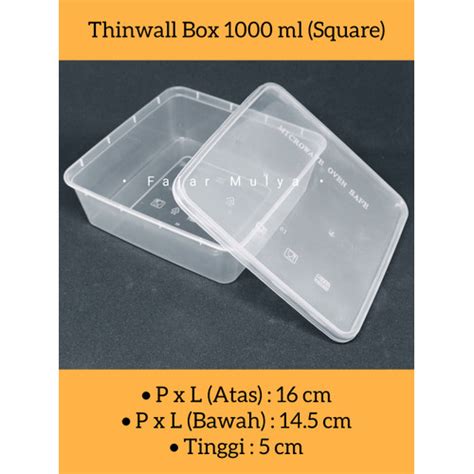 Promo Food Container Kotak Makan Plastik Thinwall Box 1000 Ml Kotak