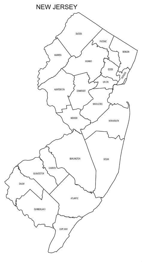 Free Printable Map Of New Jersey And 20 Fun Facts About New Jersey