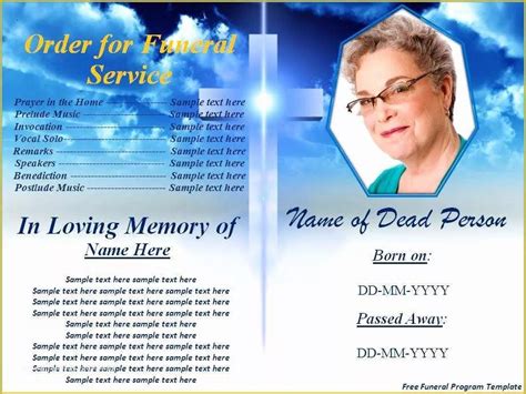 Free Editable Obituary Template Of New Free Funeral Program Template