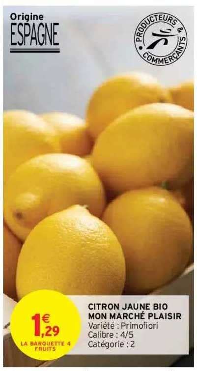 Promo Citron Jaune Bio Mon March Plaisir Chez Intermarch Icatalogue Fr