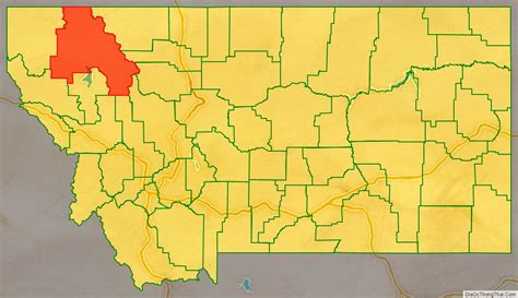 Map of Flathead County, Montana - Thong Thai Real