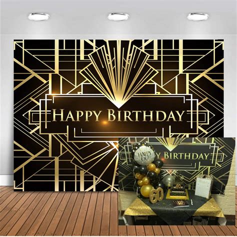 Buy Moca Happy Birthday Backdrop The Great Gatsby Theme Irregular Black