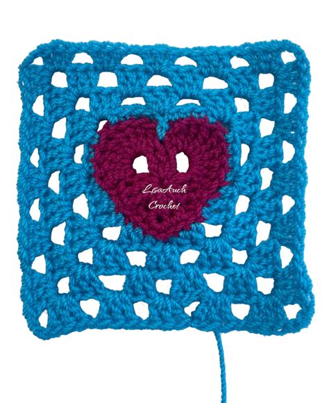 How To Crochet A Granny Heart Square Lisaauch Crochet