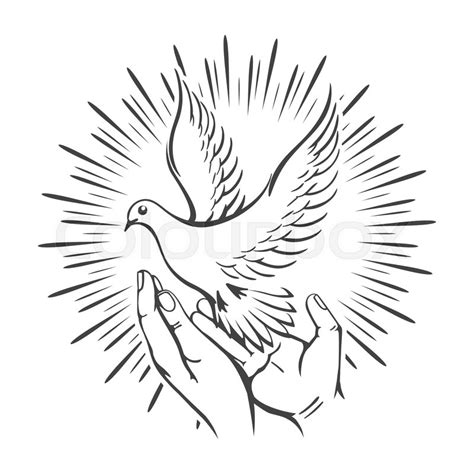 Praying Hands With Dove Clip Art