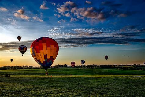 Hd Wallpaper Hot Air Balloon Lot During Sunset Hot Air Balloons Sky