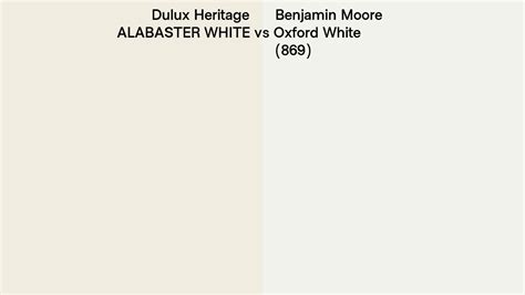 Dulux Heritage Alabaster White Vs Benjamin Moore Oxford White 869 Side By Side Comparison