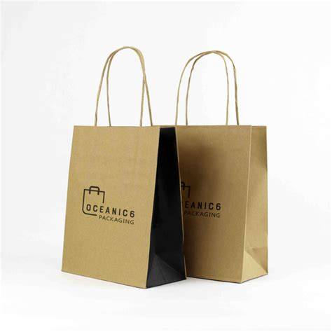 Recycled Brown Kraft Paper Bag With Twisted Handle Oceanic6 Packaging