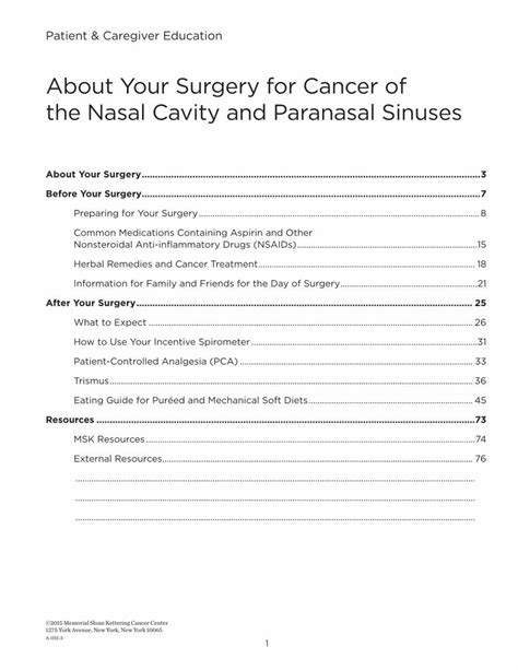 Pdf About Your Surgery For Cancer Of The Nasal Cavity And · The