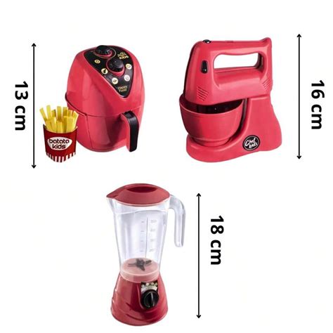 Kit Infantil Air Fryer Batedeira Liquidificador Cafeteira Shein Brasil