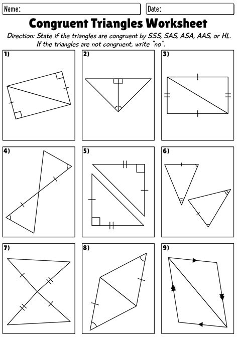 15 Triangle Congruence Theorems Worksheet Free Pdf At