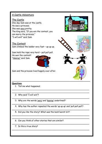 Free Printable Fairy Tale Reading Comprehension Worksheets 49 Off