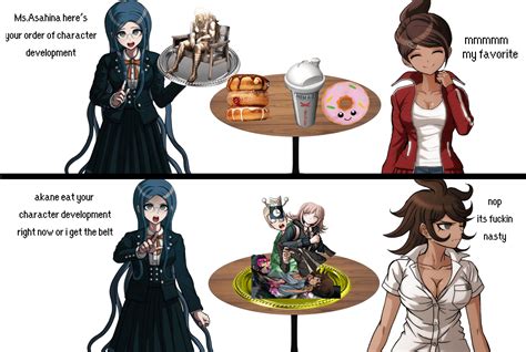 Dr1and2 Spoilers Aoi And Akane Eat At The Character Development Diner Danganronpa