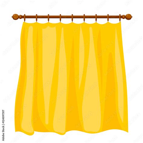 Vector illustration of abstract Cartoon yellow curtains on the l Stock Vector | Adobe Stock