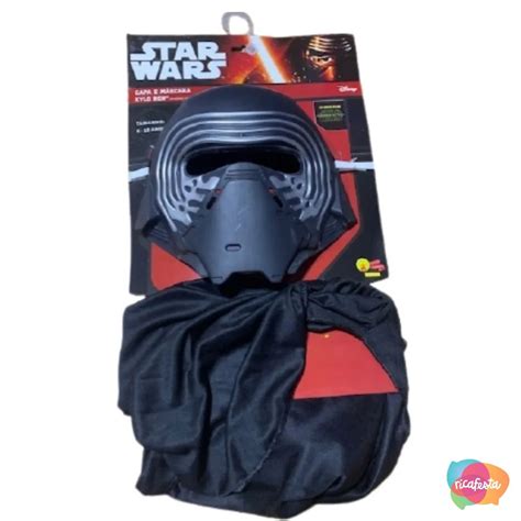 STAR WARS KIT CAPA E MASCARA KYLO REN TAM UNICO FANTASIA INFANTIL