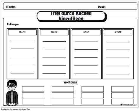 Kostenlose Arbeitsblätter für Präfixe und Suffixe StoryboardThat