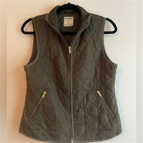 Old Navy Jackets Coats Olive Green Quilted Vest Thin Puffer Vest