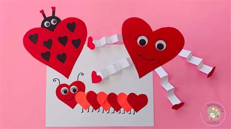 3 Easy Valentine’s Crafts | Valentine’s Crafts for Kids | Easy Paper ...