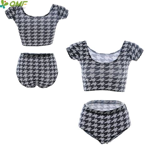 Houndstooth Swimsuit Two Piece Swimwear Houndstooth Pattern Bikini